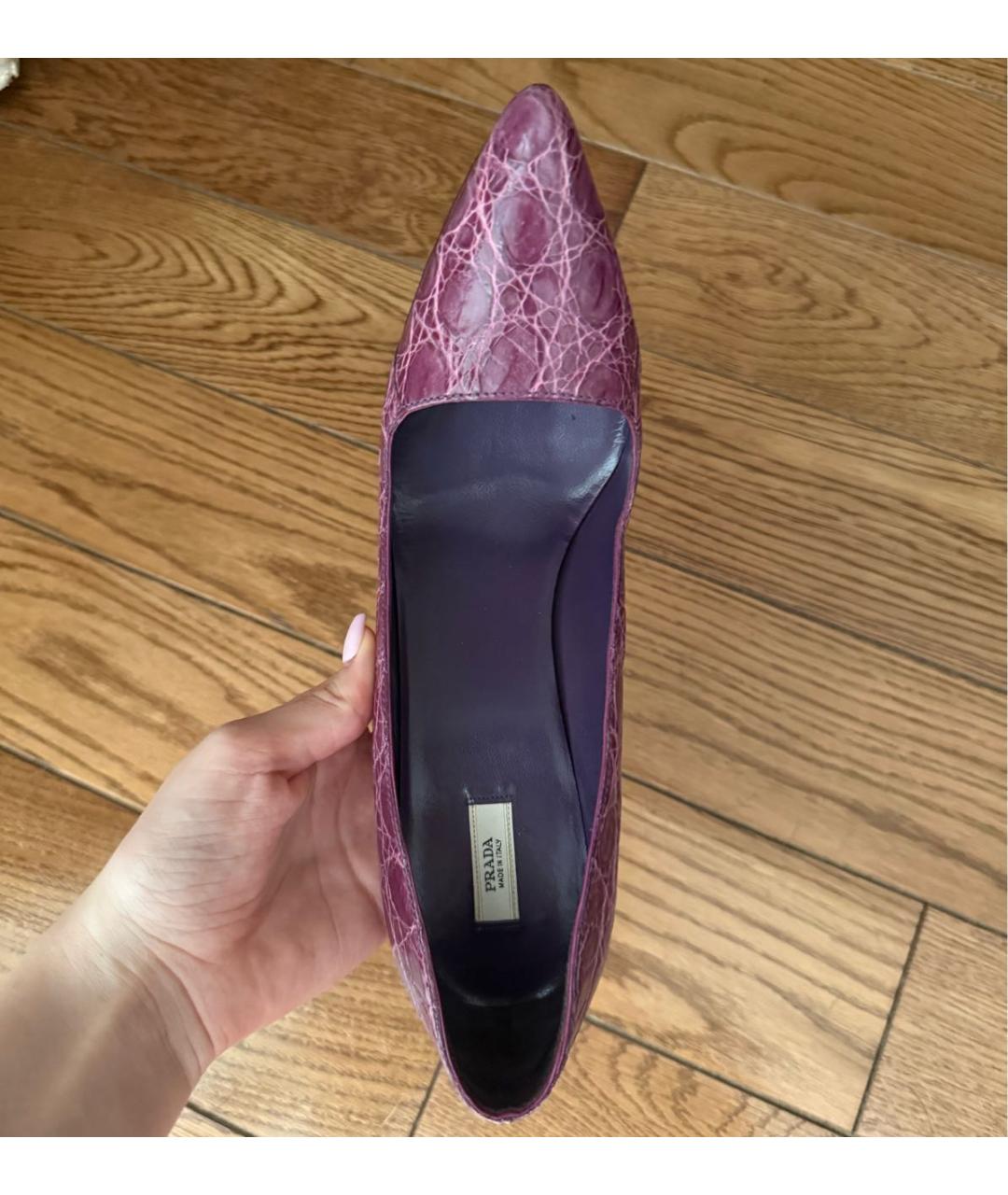 PRADA Фиолетовые туфли из экзотической кожи, фото 7