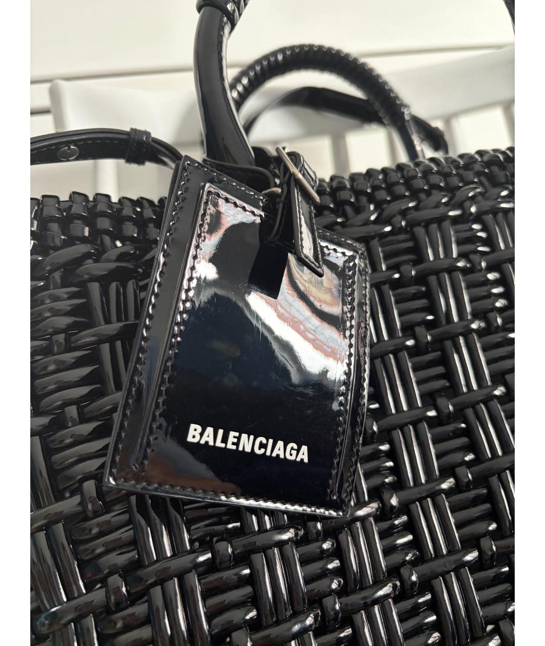 BALENCIAGA Черная плетеная пляжная сумка, фото 8