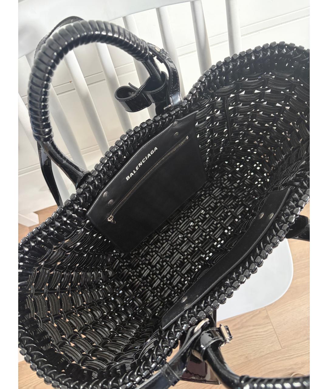 BALENCIAGA Черная плетеная пляжная сумка, фото 7