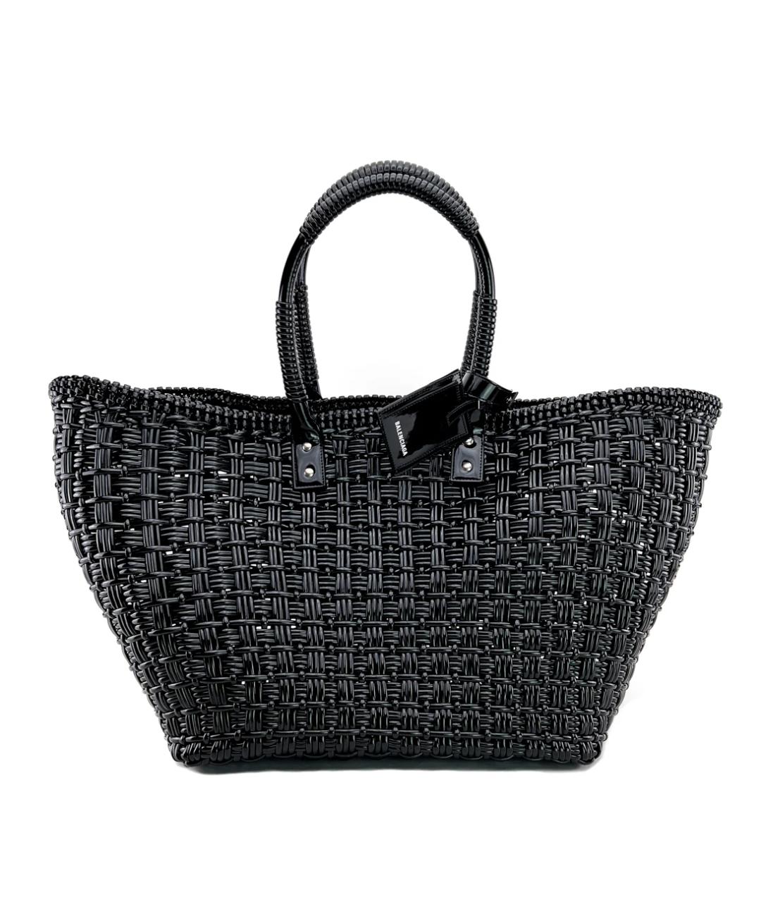 BALENCIAGA Черная плетеная пляжная сумка, фото 10