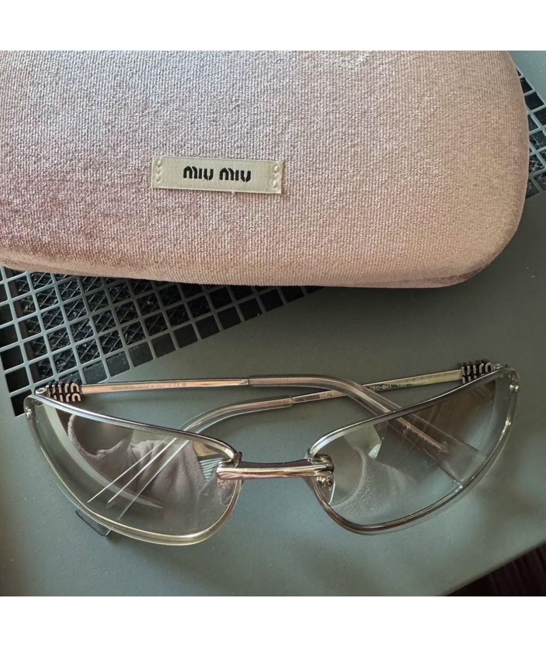 MIU MIU Серебряные металлические солнцезащитные очки, фото 7