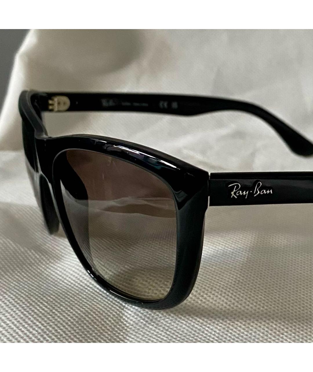 RAY BAN Черные пластиковые солнцезащитные очки, фото 8