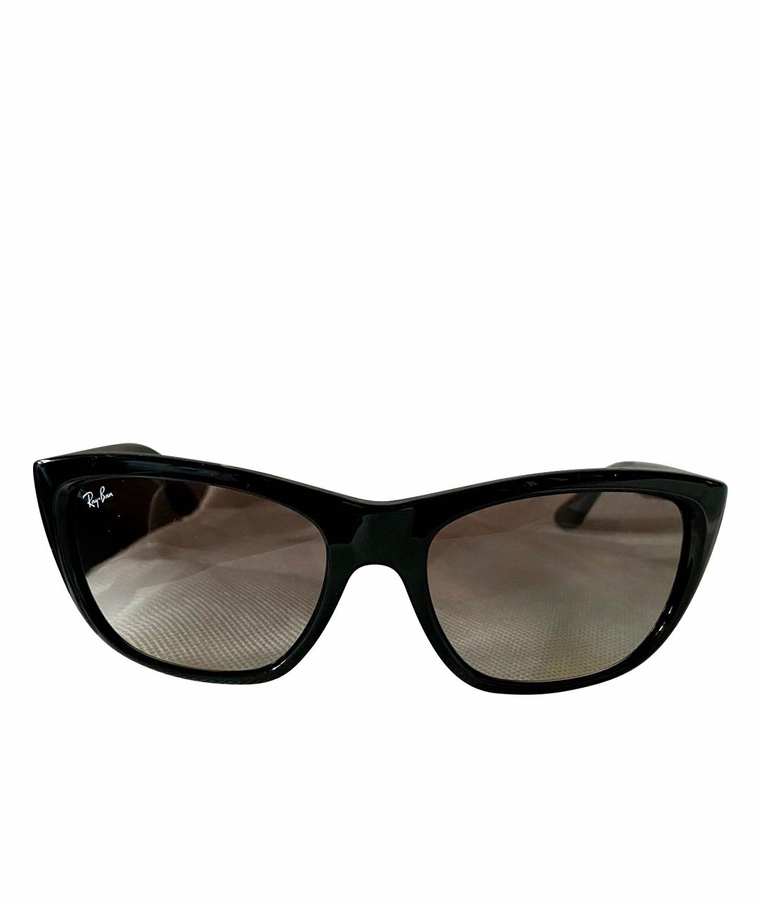 RAY BAN Черные пластиковые солнцезащитные очки, фото 1