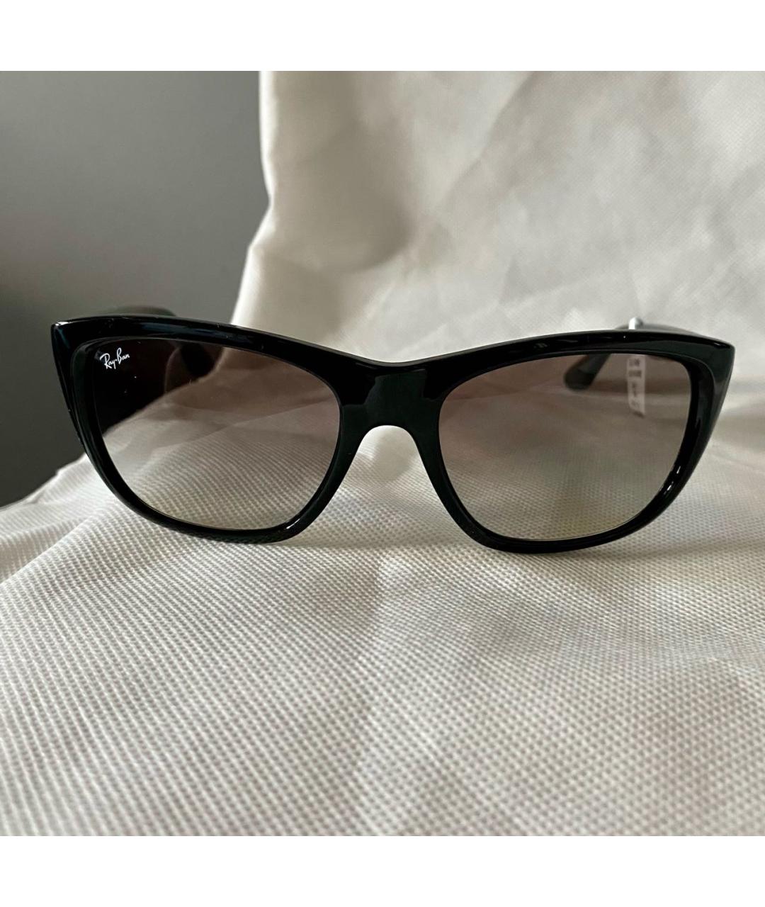 RAY BAN Черные пластиковые солнцезащитные очки, фото 9