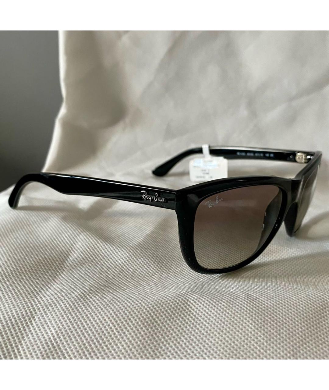 RAY BAN Черные пластиковые солнцезащитные очки, фото 7