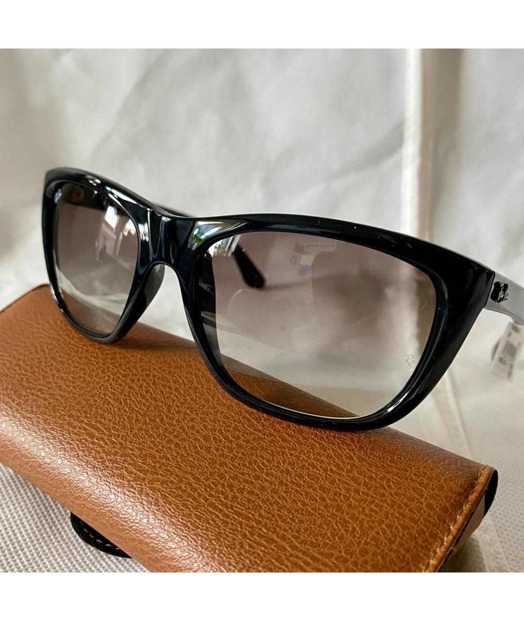 RAY BAN Черные пластиковые солнцезащитные очки, фото 6