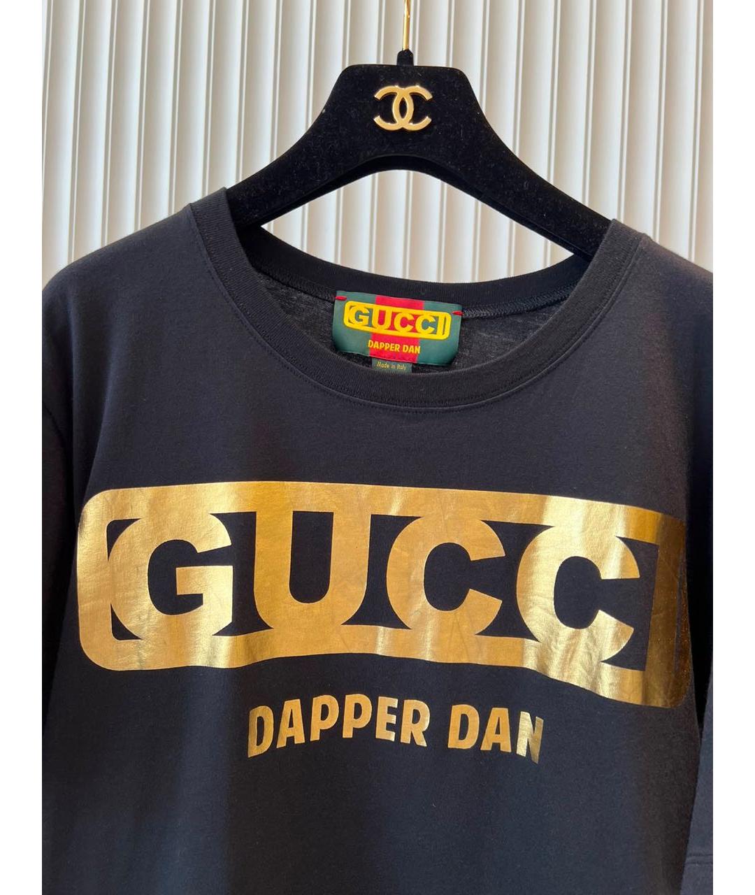 GUCCI Черная хлопковая футболка, фото 3