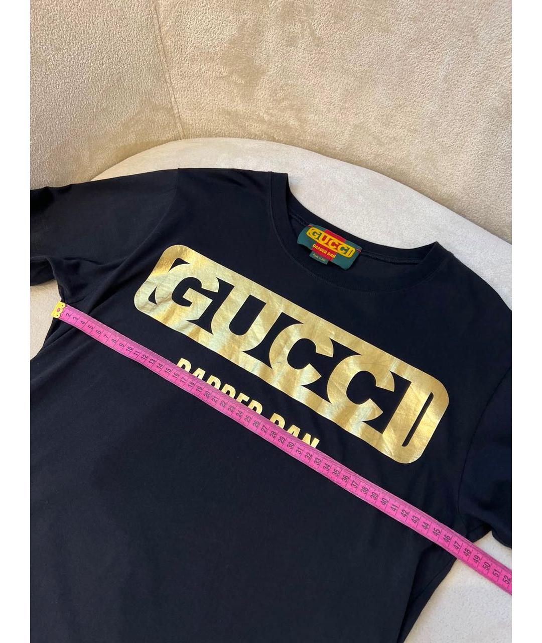 GUCCI Черная хлопковая футболка, фото 5