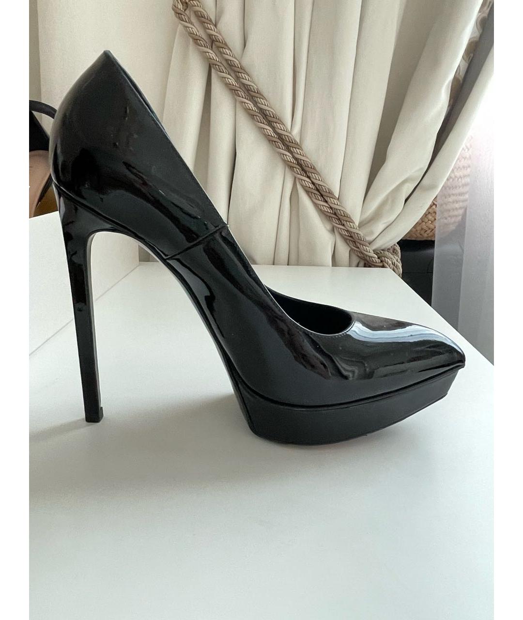 SAINT LAURENT Черные туфли из лакированной кожи, фото 7