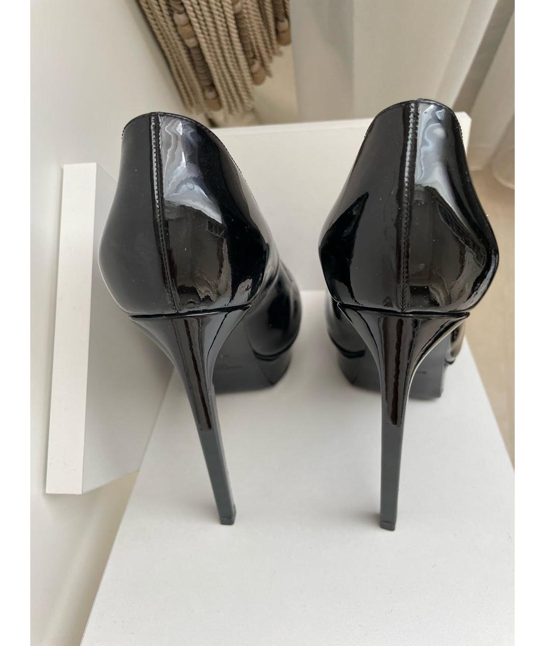 SAINT LAURENT Черные туфли из лакированной кожи, фото 4