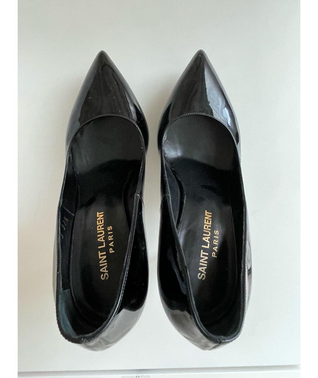 SAINT LAURENT Черные туфли из лакированной кожи, фото 3