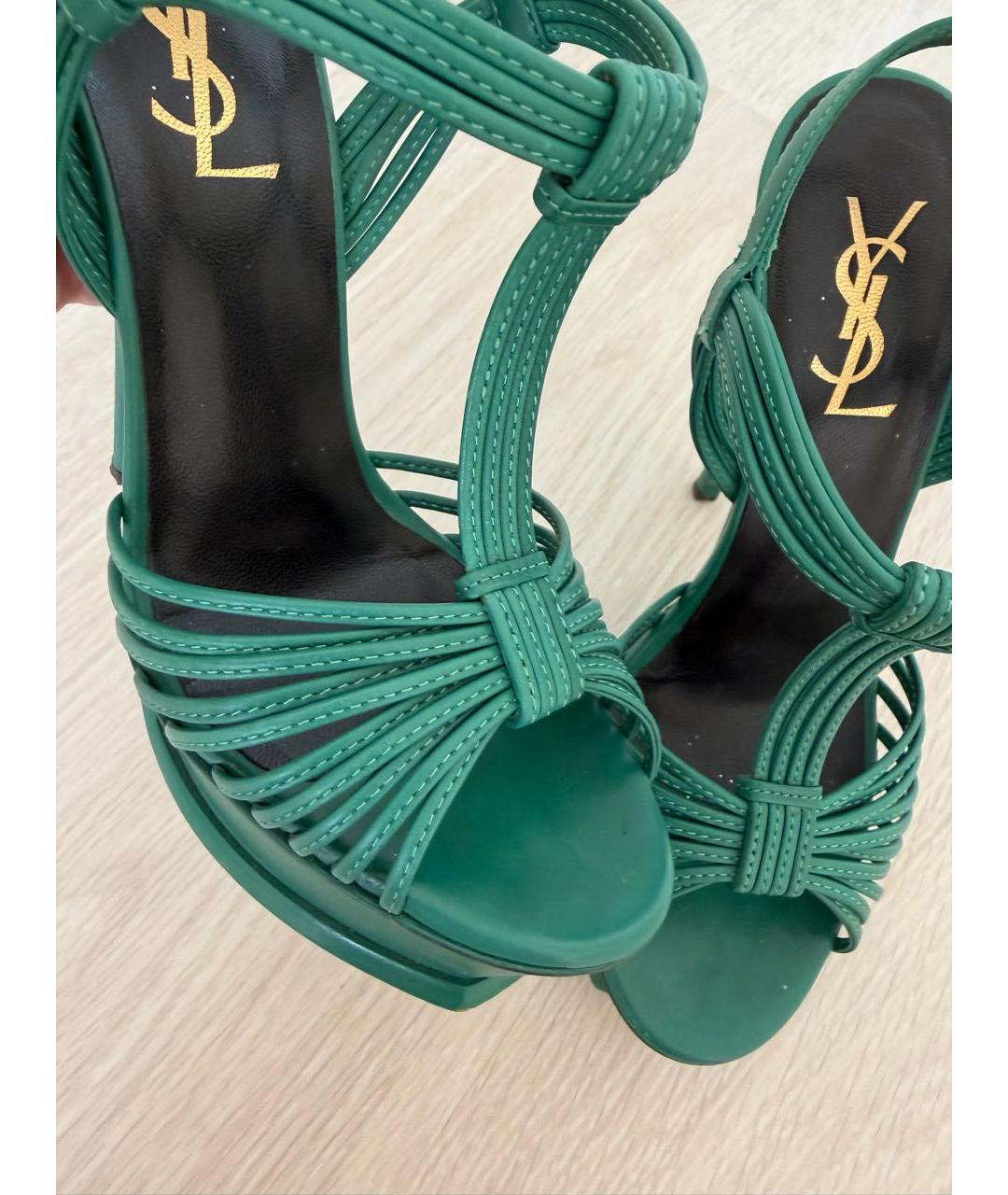 SAINT LAURENT Зеленые босоножки, фото 3