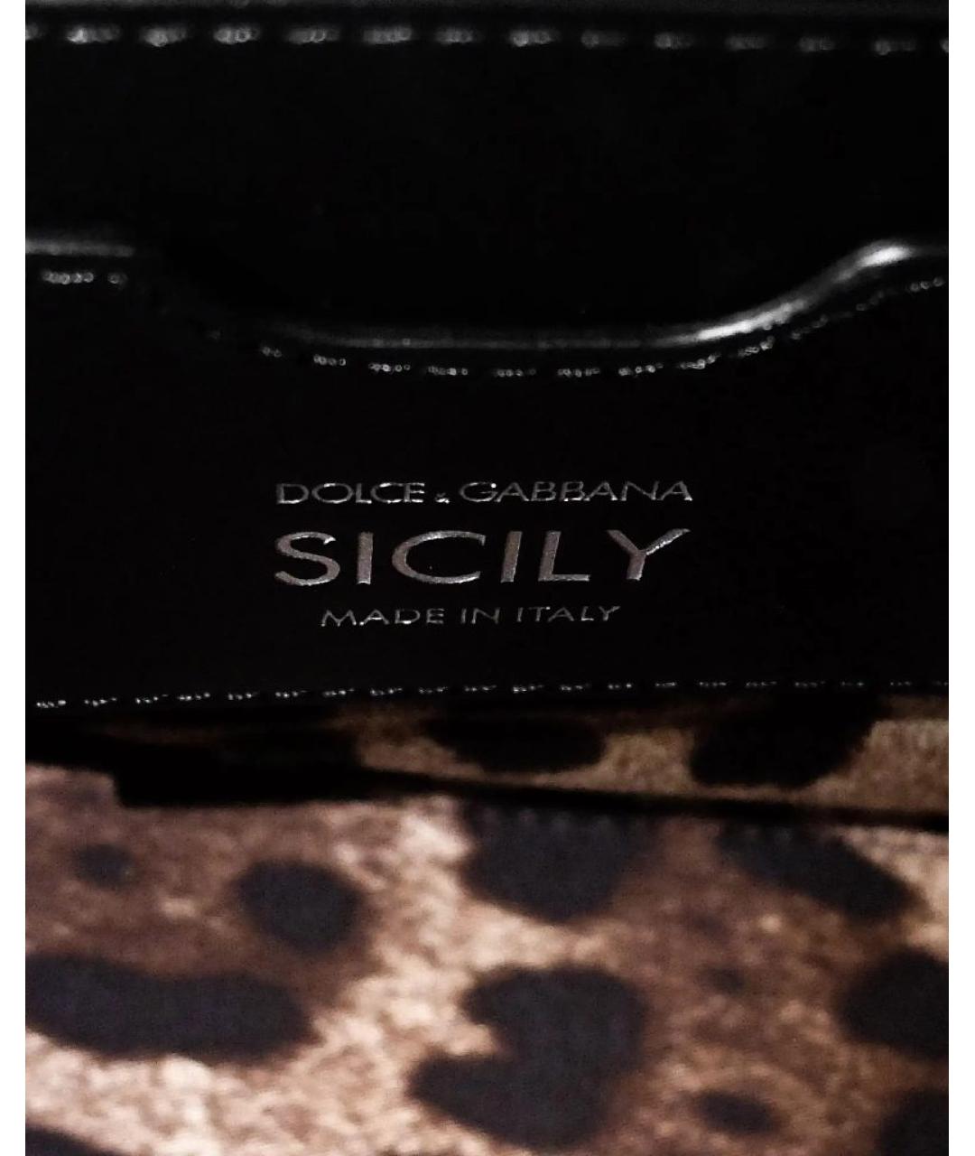 DOLCE&GABBANA Черная сумка с короткими ручками из лакированной кожи, фото 8