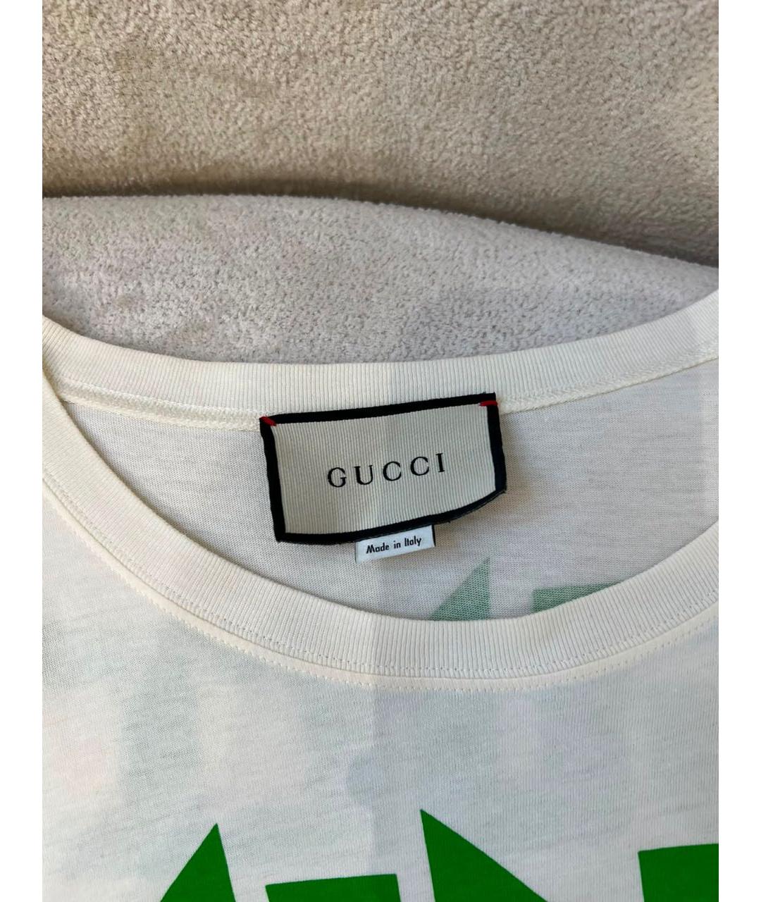 GUCCI Белая хлопковая футболка, фото 6