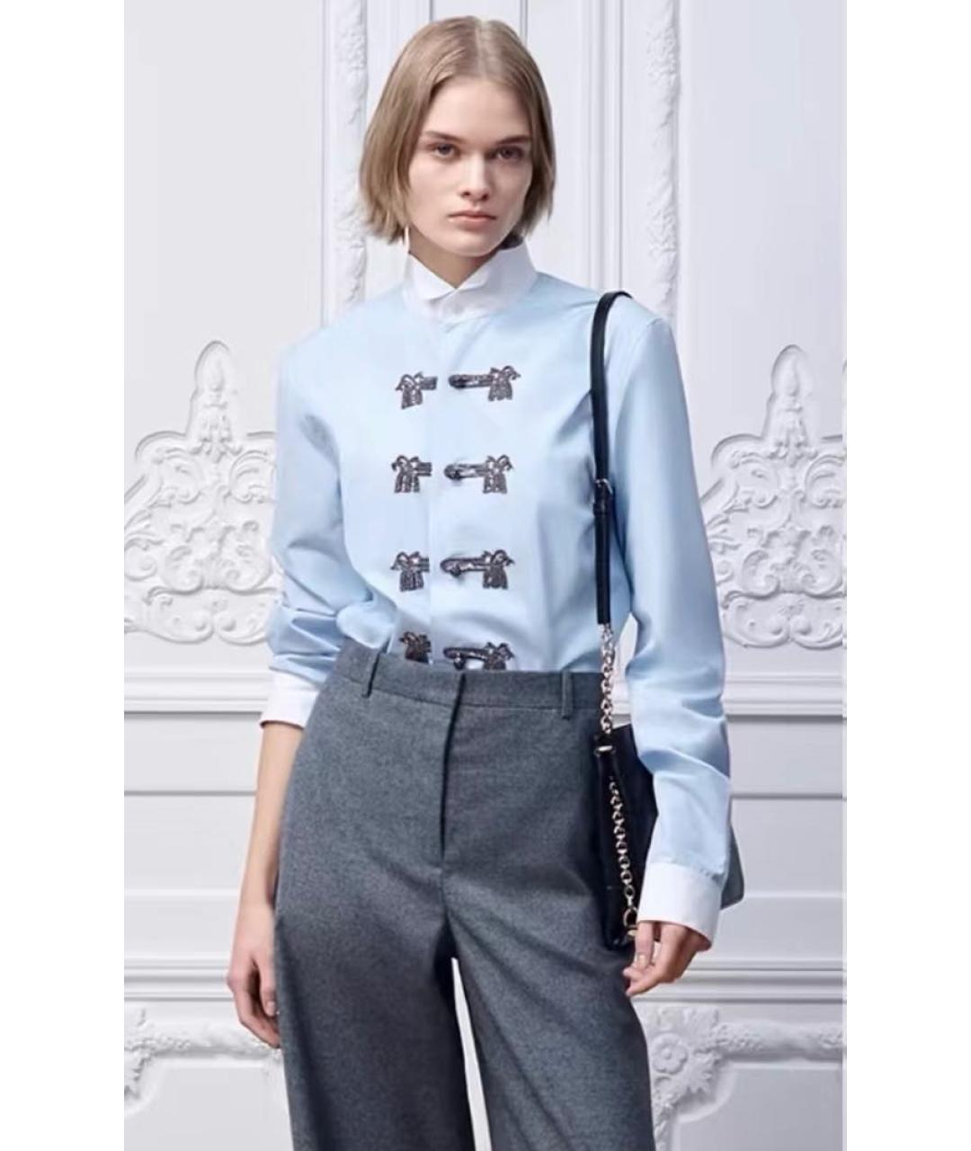 CHRISTIAN DIOR Бирюзовая хлопковая рубашка, фото 5