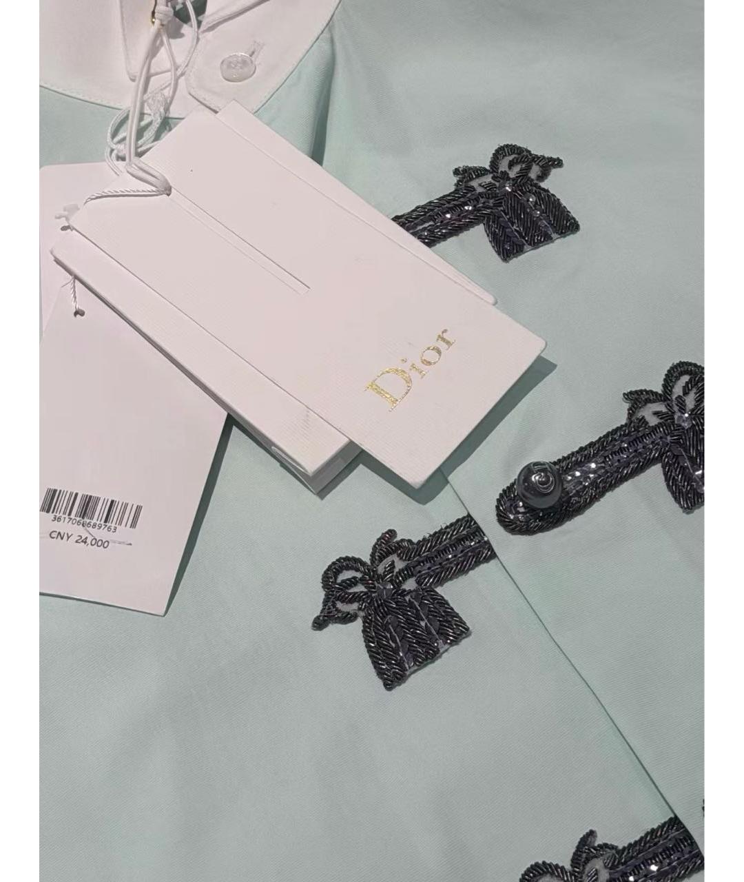 CHRISTIAN DIOR Бирюзовая хлопковая рубашка, фото 3