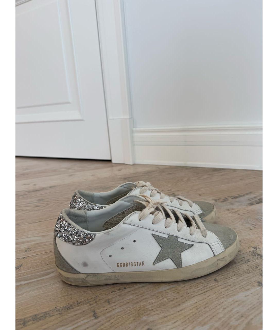 GOLDEN GOOSE Серые кожаные кеды, фото 5