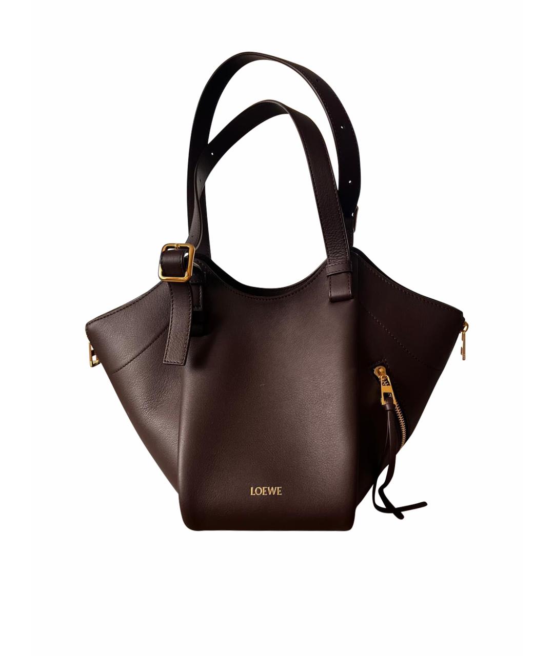 LOEWE Коричневая кожаная сумка тоут, фото 6