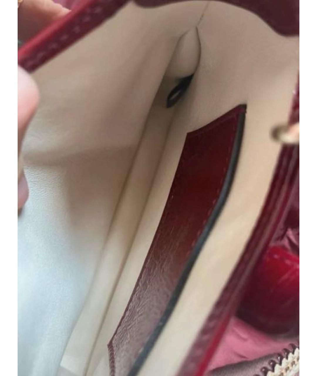 GUCCI Бордовая сумка через плечо из лакированной кожи, фото 3