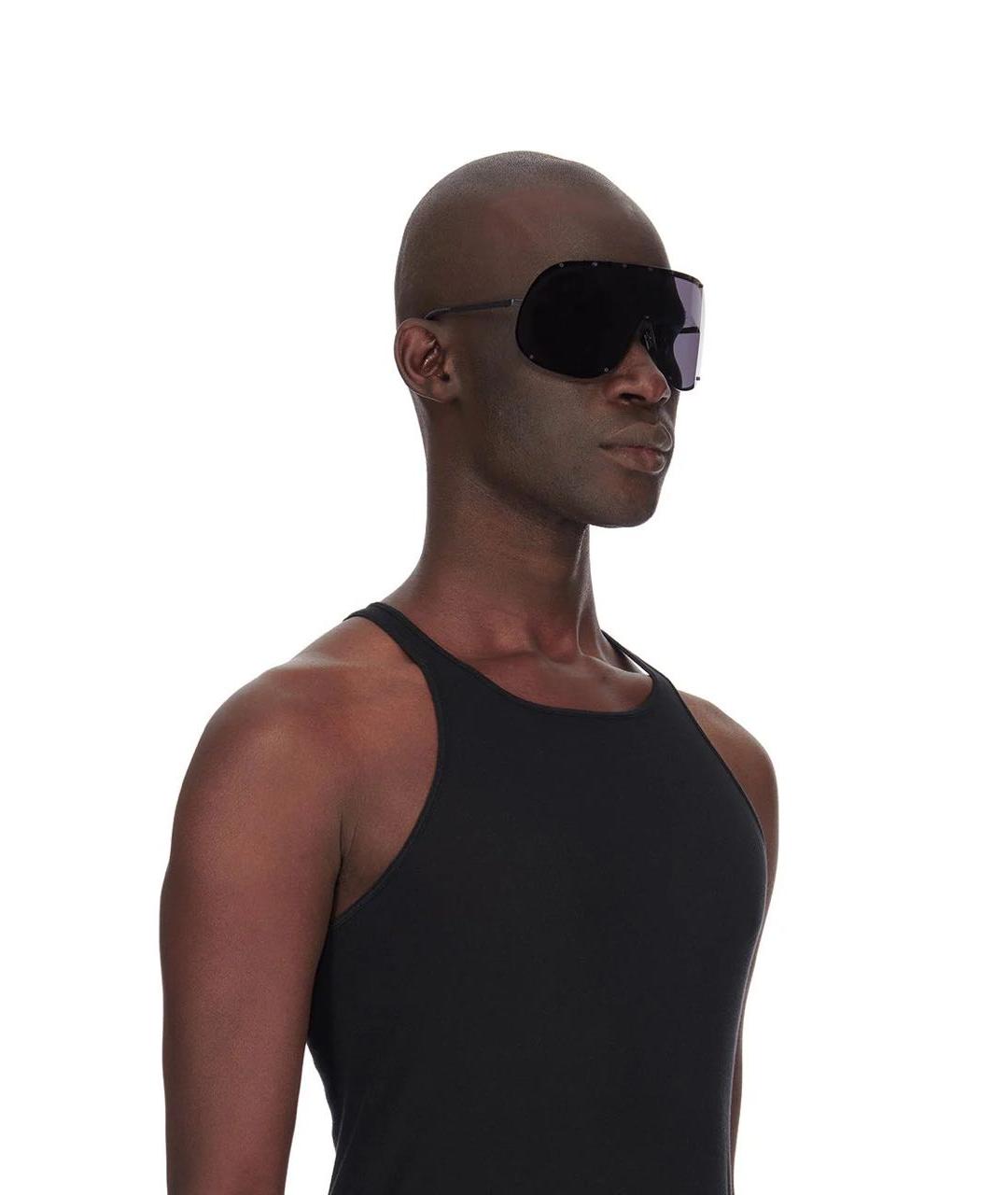 RICK OWENS Черные металлические солнцезащитные очки, фото 5