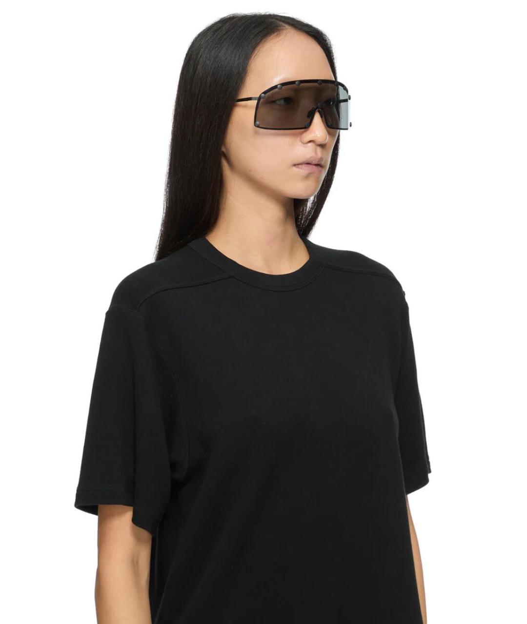 RICK OWENS Черные металлические солнцезащитные очки, фото 5