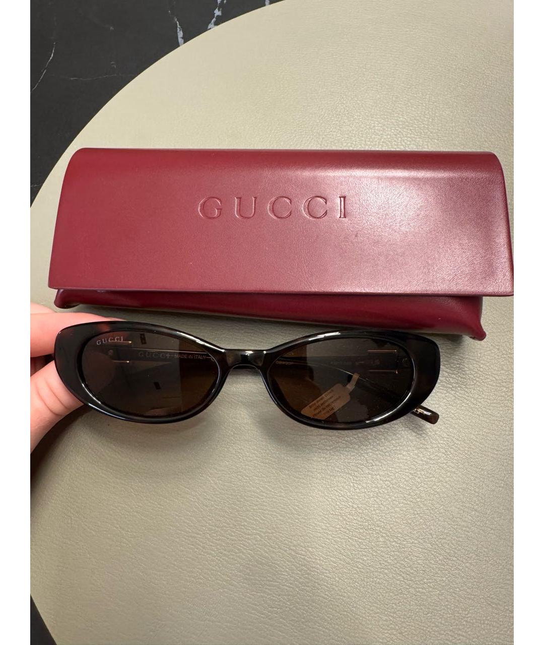 GUCCI Коричневые пластиковые солнцезащитные очки, фото 2