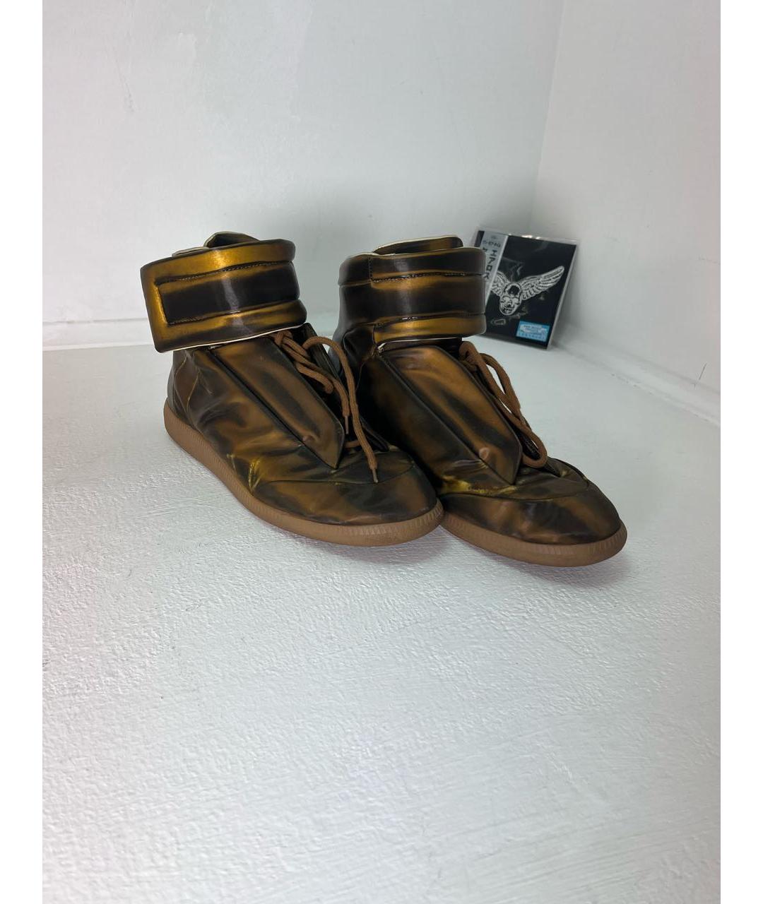 MAISON MARGIELA Золотые высокие кроссовки / кеды, фото 9