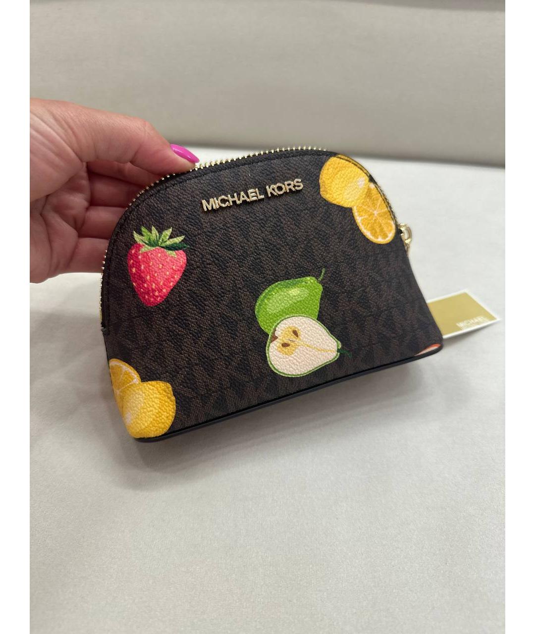 MICHAEL KORS Коричневая косметичка, фото 4