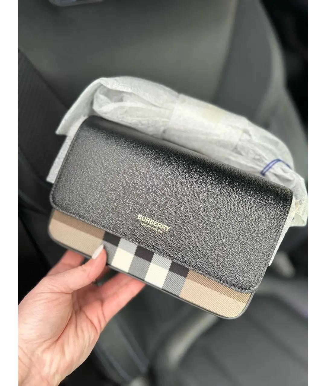 BURBERRY Черная кожаная сумка через плечо, фото 2