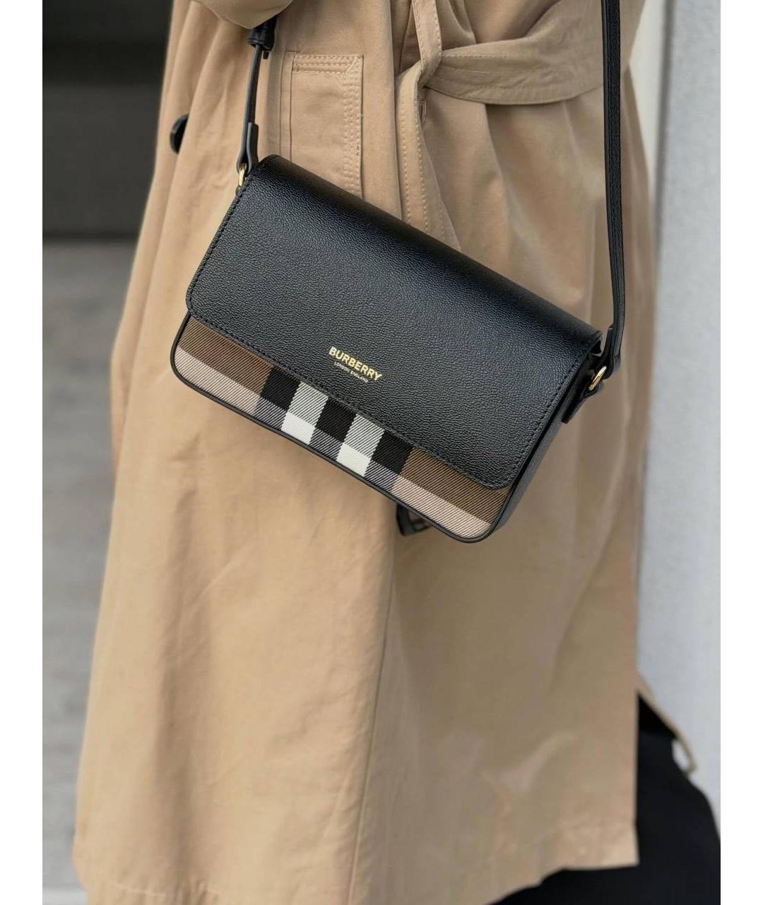 BURBERRY Черная кожаная сумка через плечо, фото 3