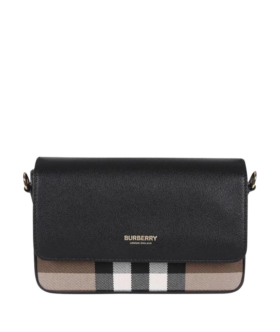 BURBERRY Черная кожаная сумка через плечо, фото 1