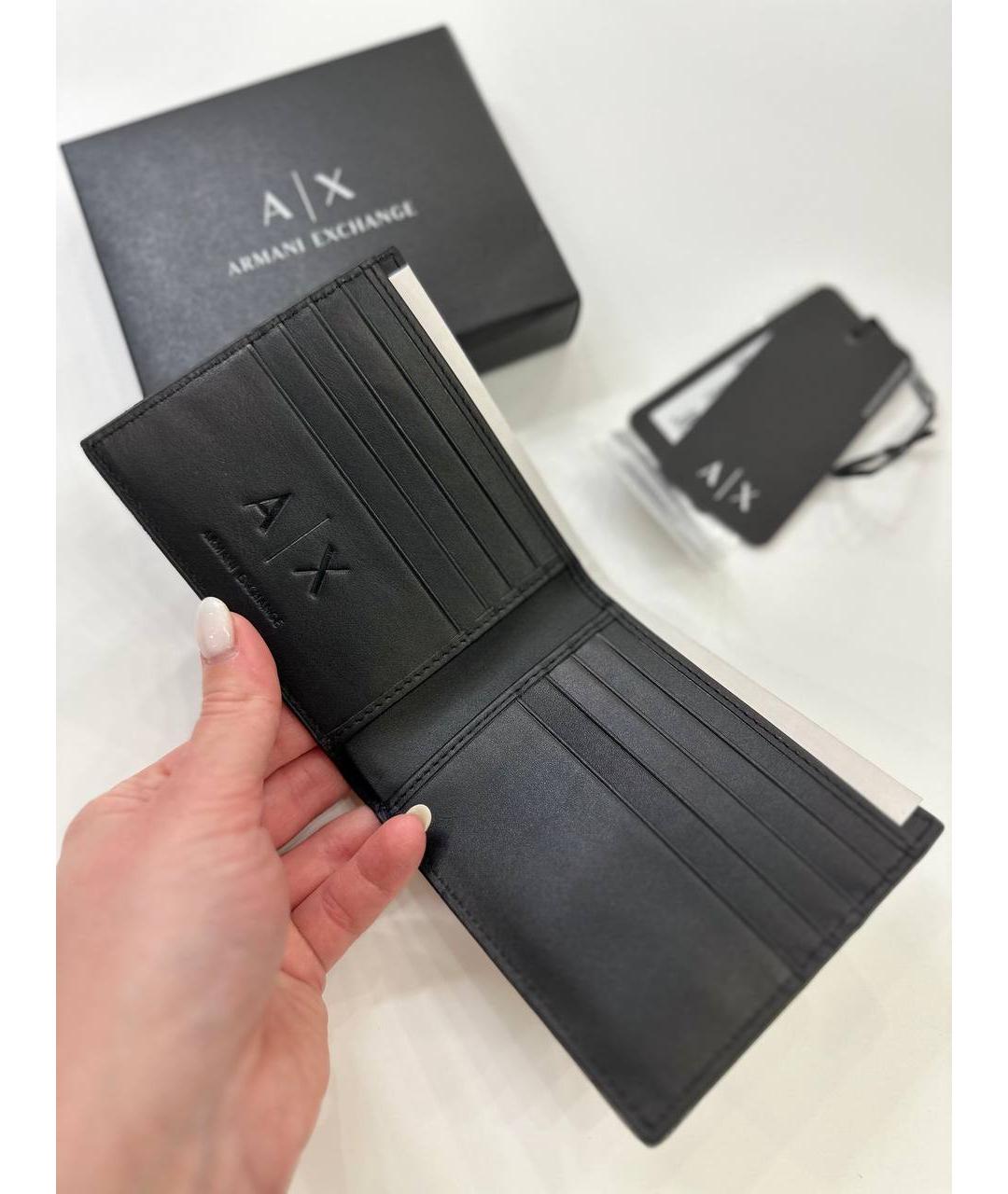 ARMANI EXCHANGE Черный кожаный кошелек, фото 4