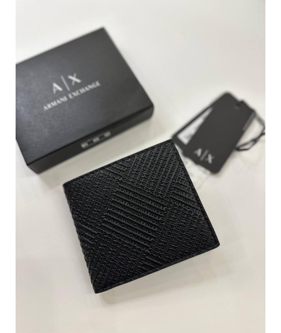ARMANI EXCHANGE Черный кожаный кошелек, фото 2