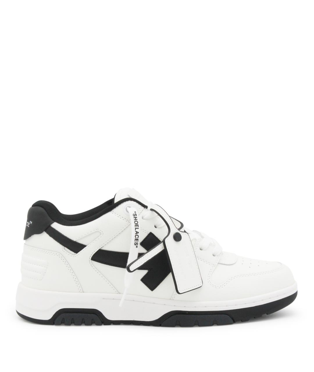 OFF-WHITE Белые кожаные низкие кроссовки / кеды, фото 1