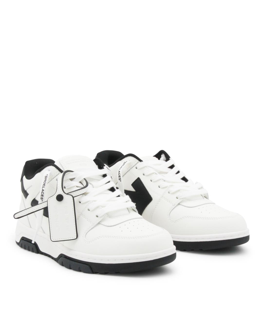 OFF-WHITE Белые кожаные низкие кроссовки / кеды, фото 3