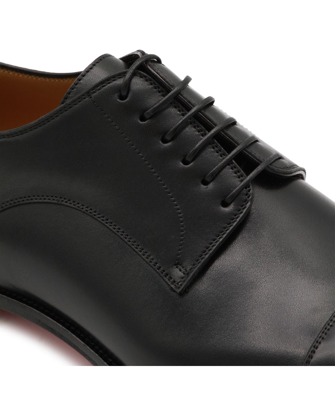 CHRISTIAN LOUBOUTIN Черные кожаные туфли, фото 4