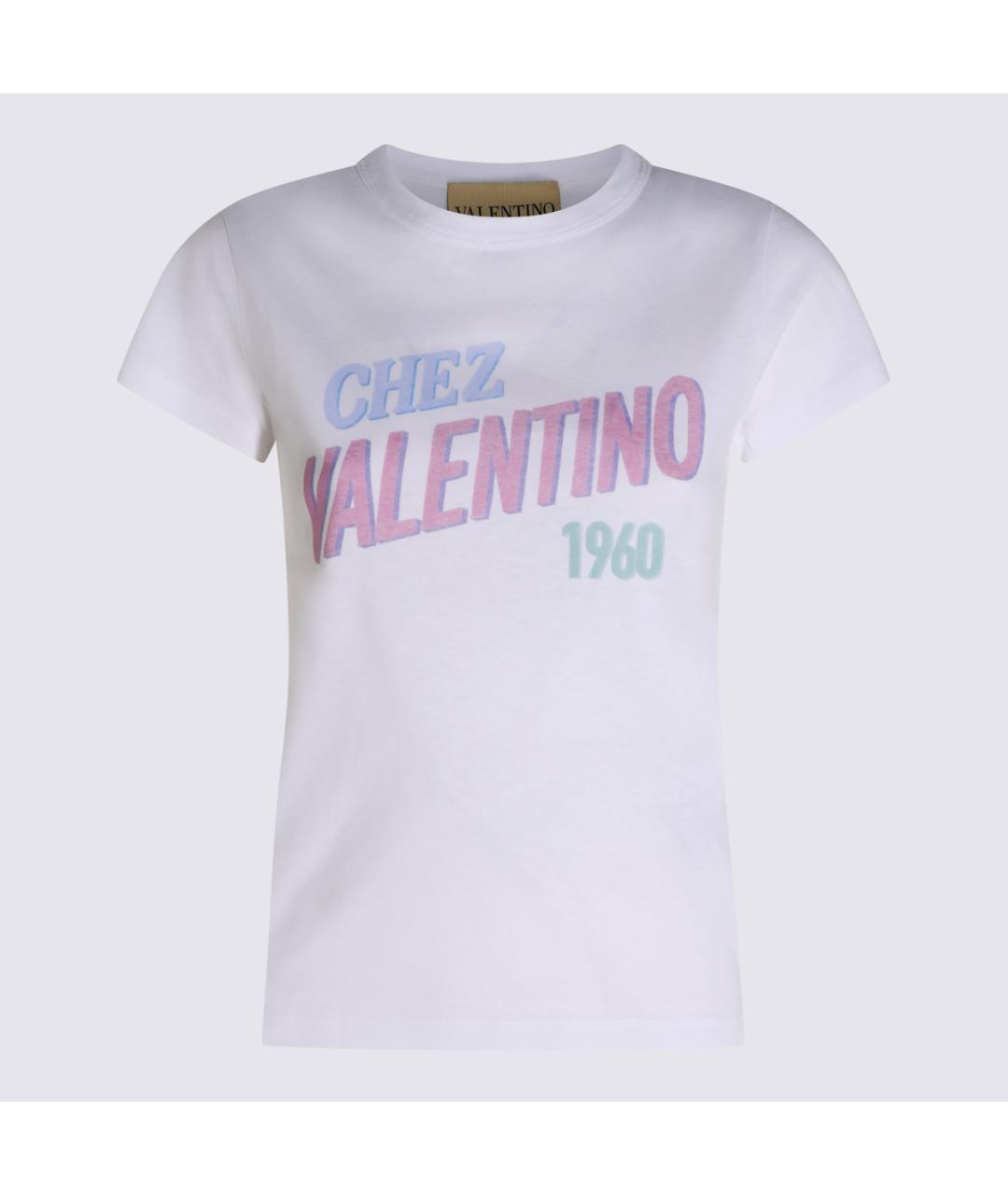VALENTINO Белая хлопковая футболка, фото 2