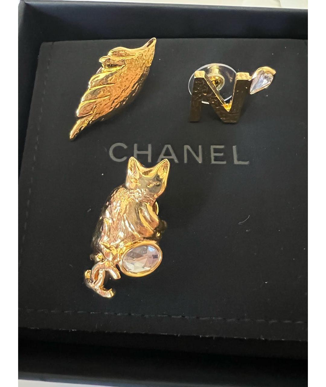CHANEL Золотые позолоченные серьги, фото 9