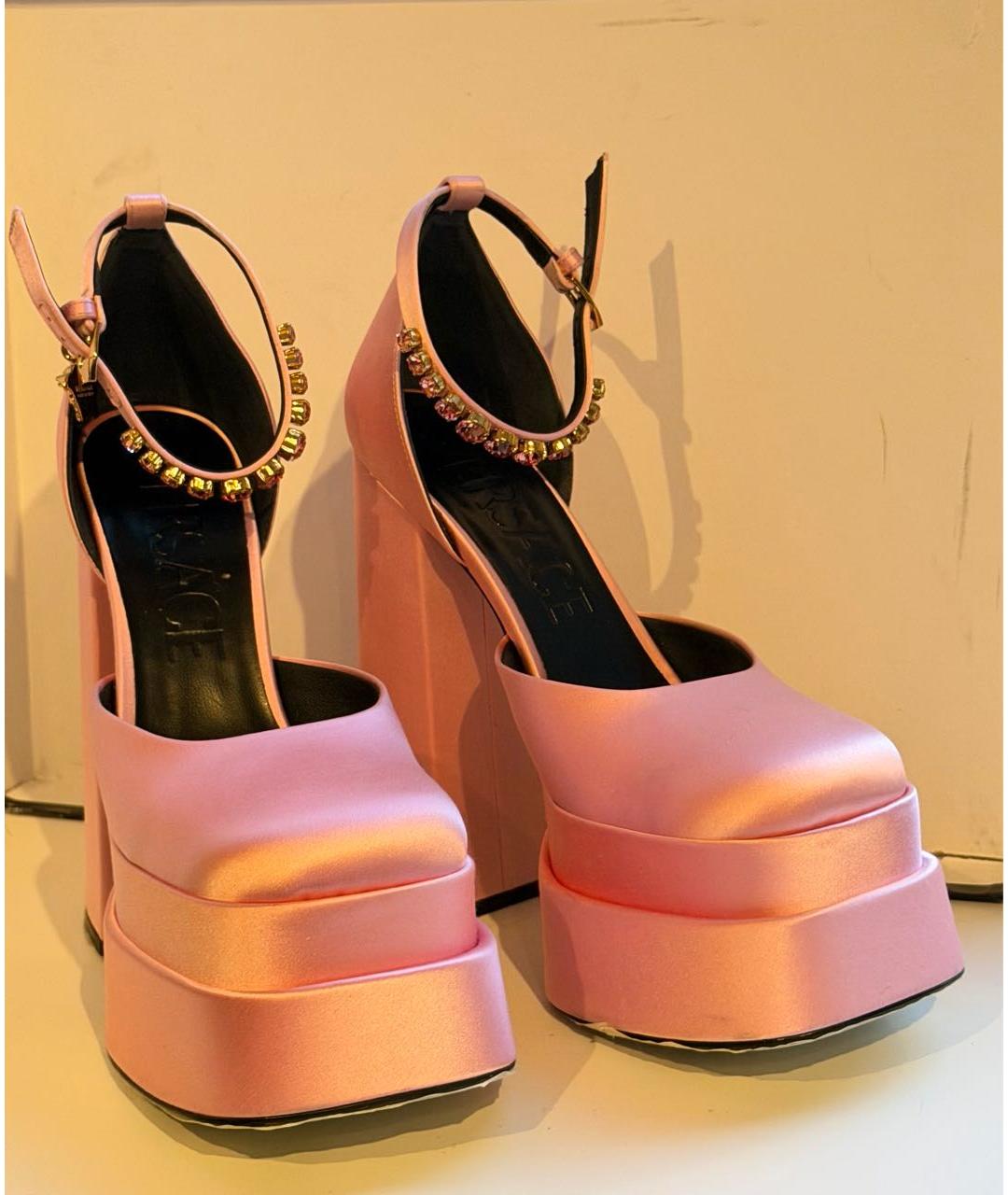 VERSACE Розовые кожаные туфли, фото 2