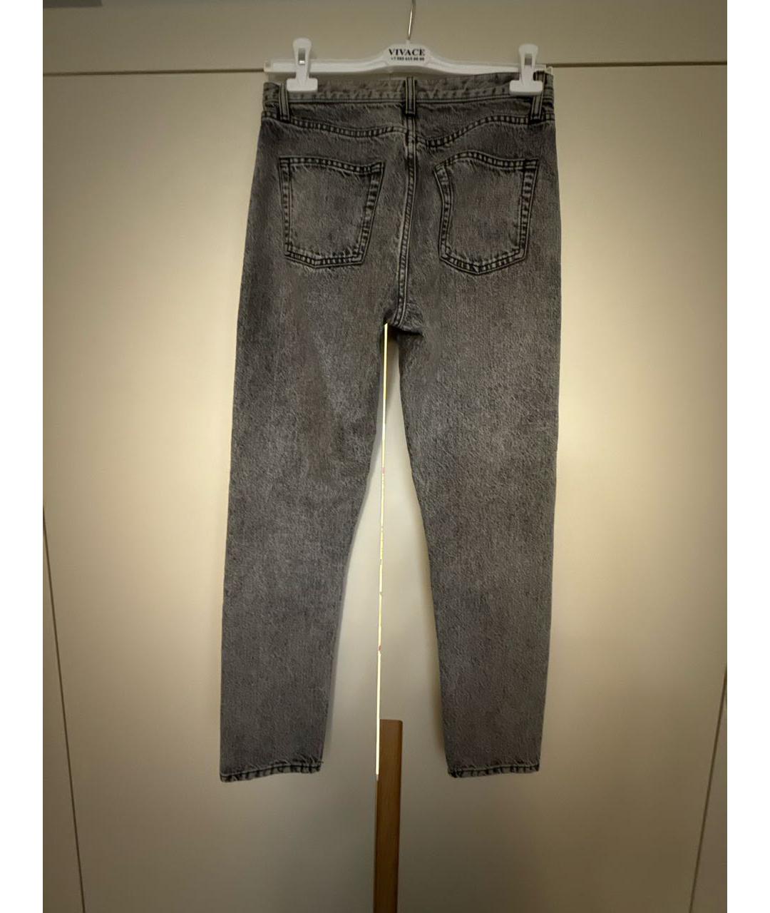 SAINT LAURENT Серые хлопковые джинсы слим, фото 2