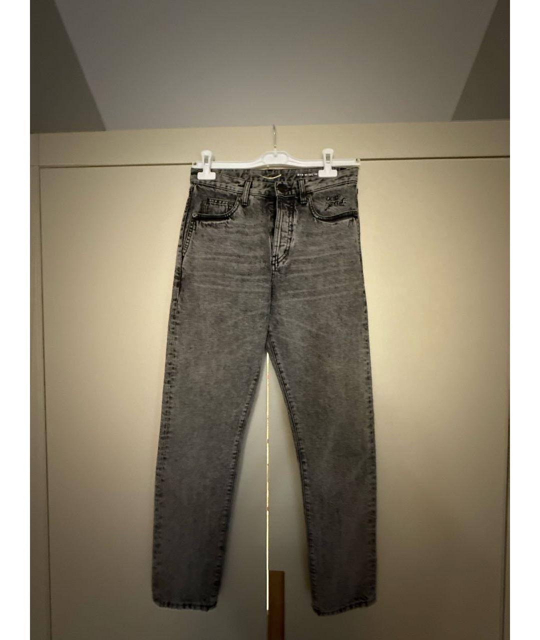 SAINT LAURENT Серые хлопковые джинсы слим, фото 5