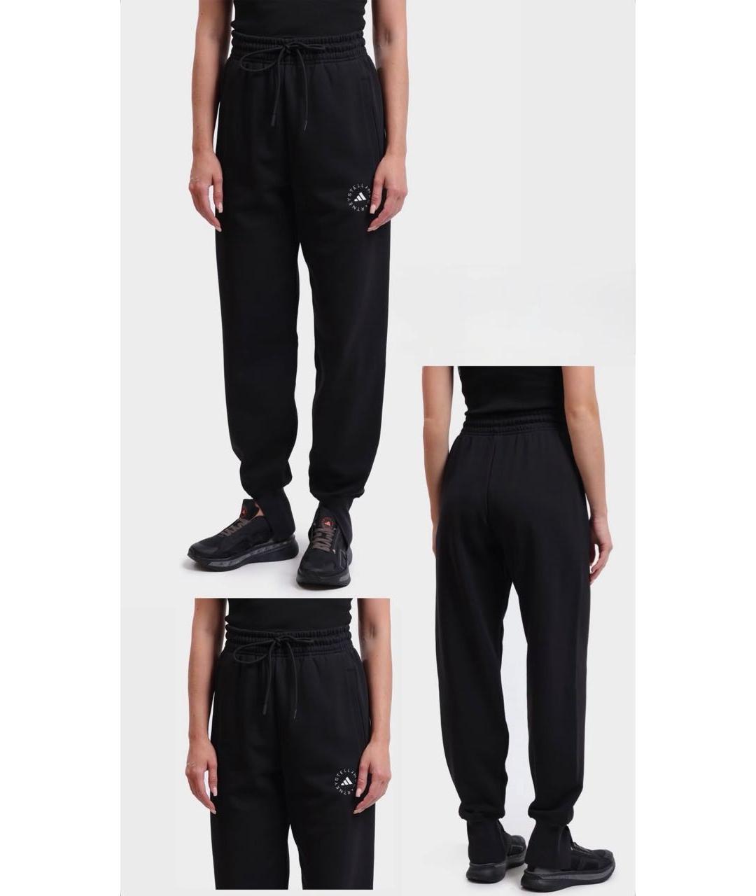 ADIDAS BY STELLA MCCARTNEY Черные хлопковые прямые брюки, фото 7