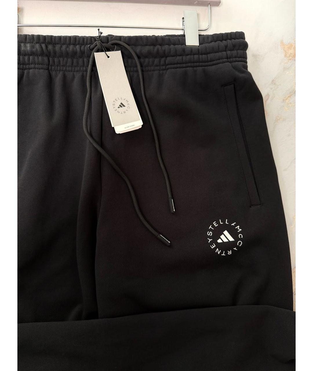 ADIDAS BY STELLA MCCARTNEY Черные хлопковые прямые брюки, фото 3