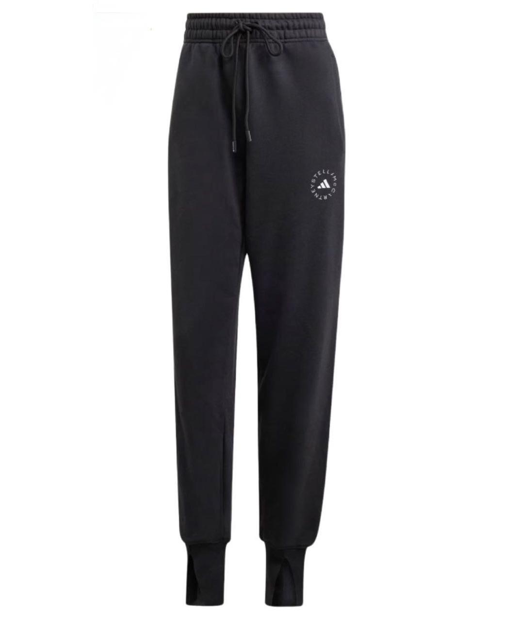 ADIDAS BY STELLA MCCARTNEY Черные хлопковые прямые брюки, фото 1