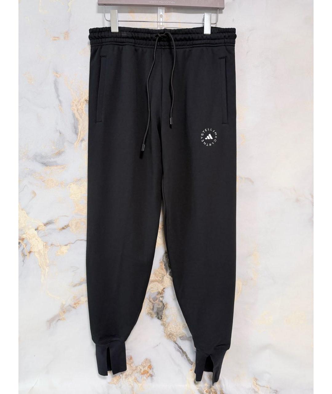 ADIDAS BY STELLA MCCARTNEY Черные хлопковые прямые брюки, фото 2