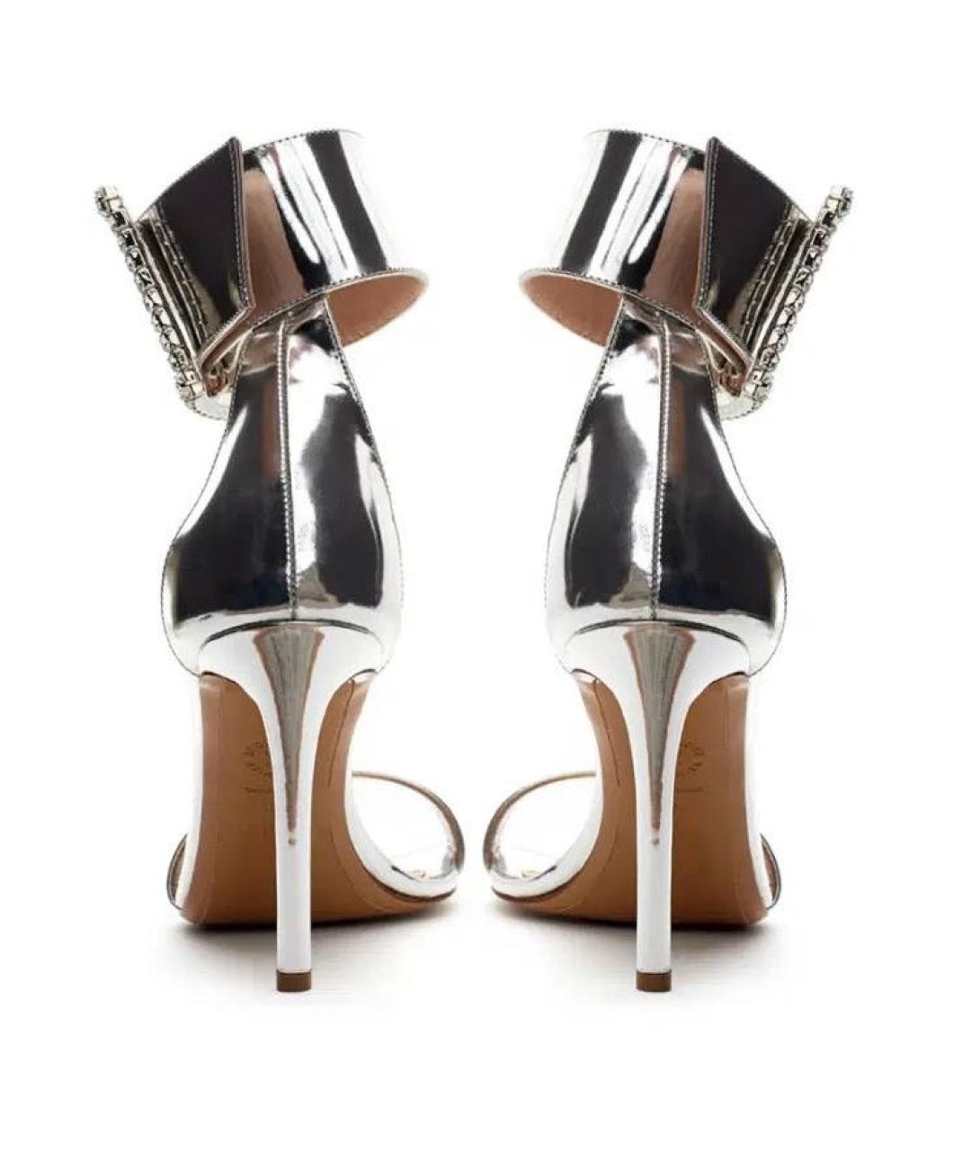 ALEXANDRE VAUTHIER Серебряные кожаные босоножки, фото 4