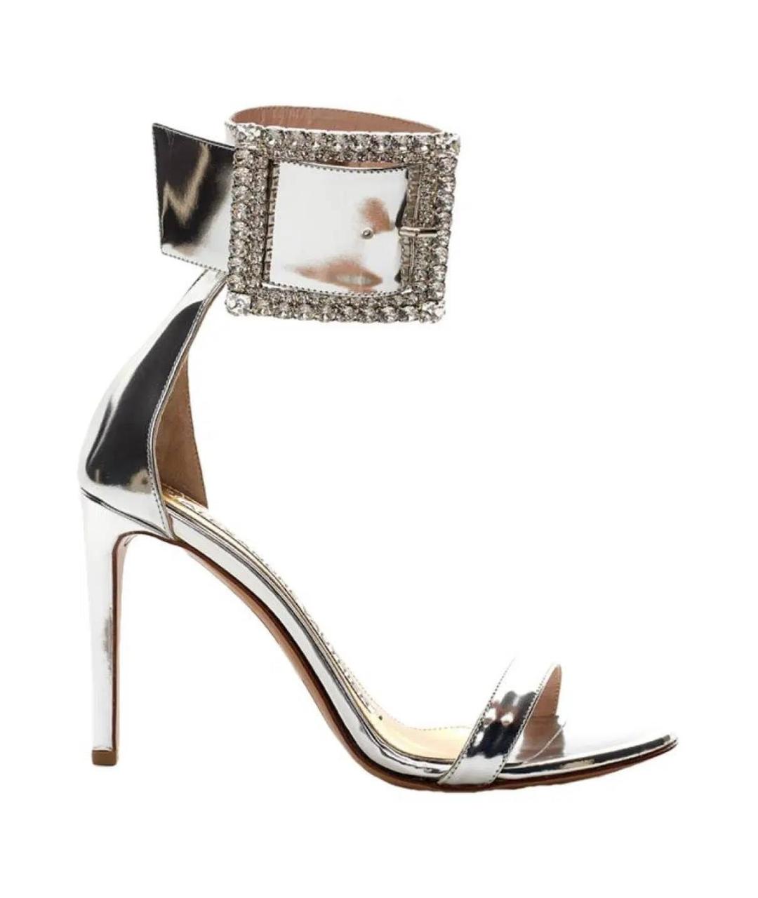 ALEXANDRE VAUTHIER Серебряные кожаные босоножки, фото 8
