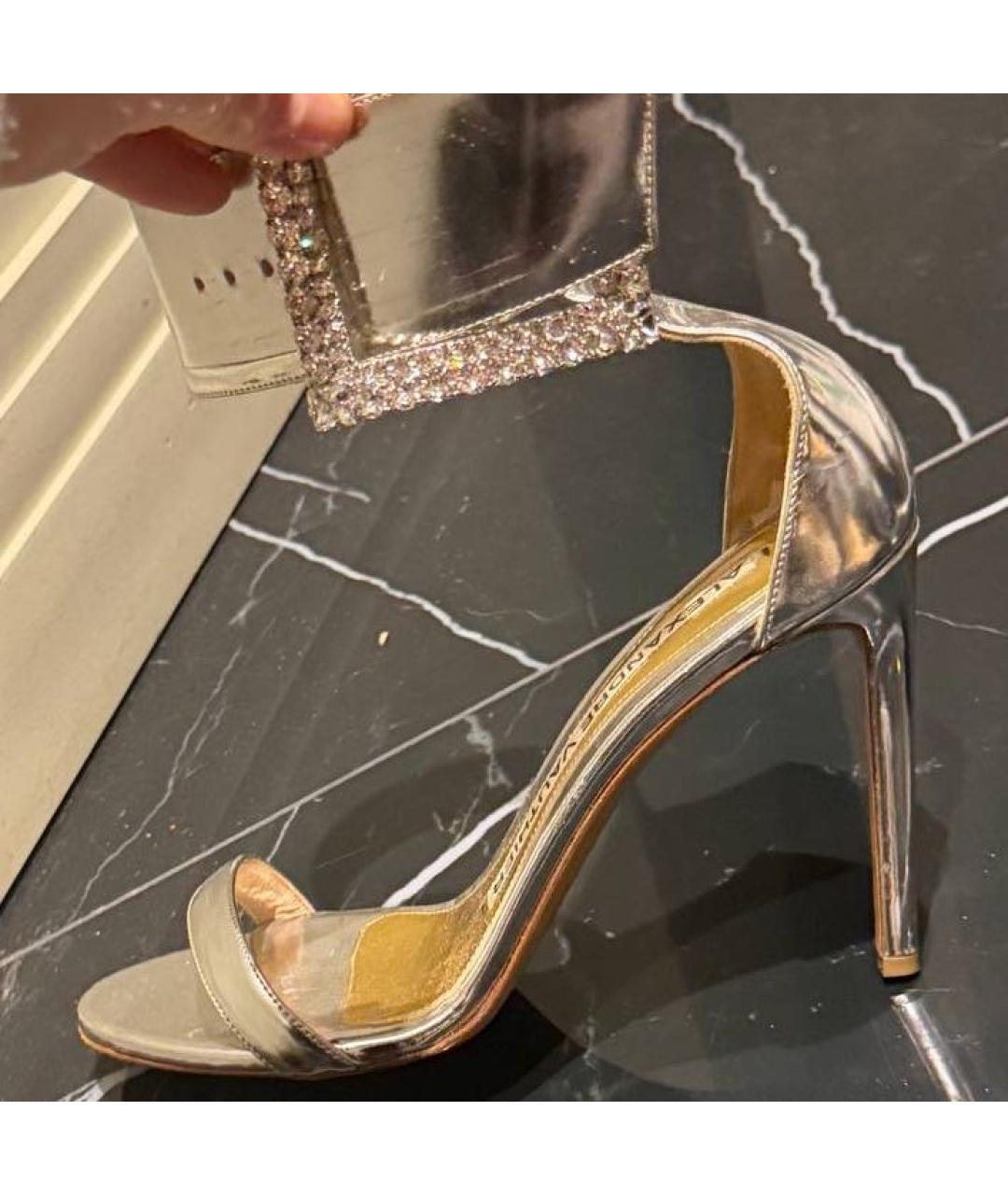 ALEXANDRE VAUTHIER Серебряные кожаные босоножки, фото 7