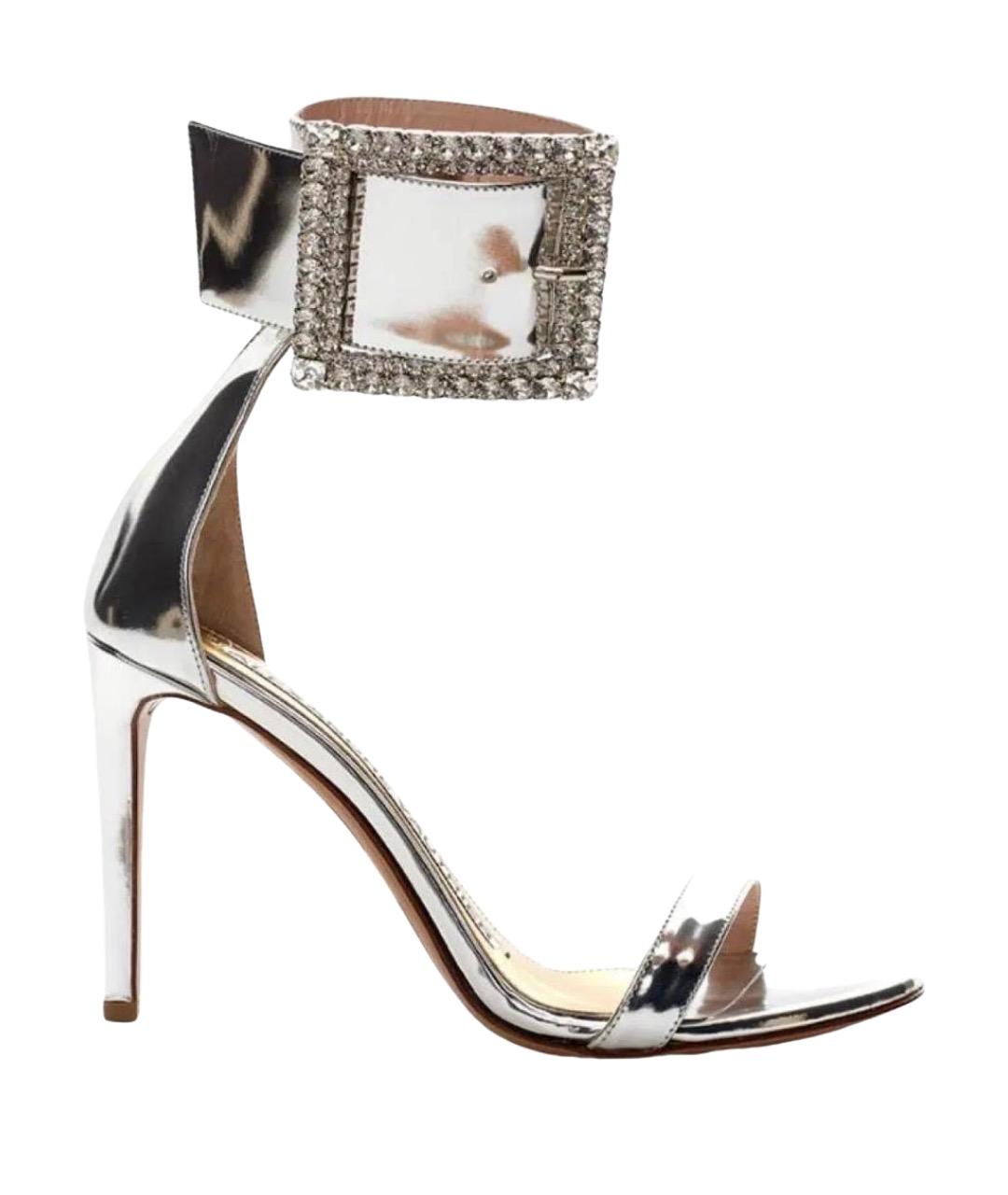 ALEXANDRE VAUTHIER Серебряные кожаные босоножки, фото 1