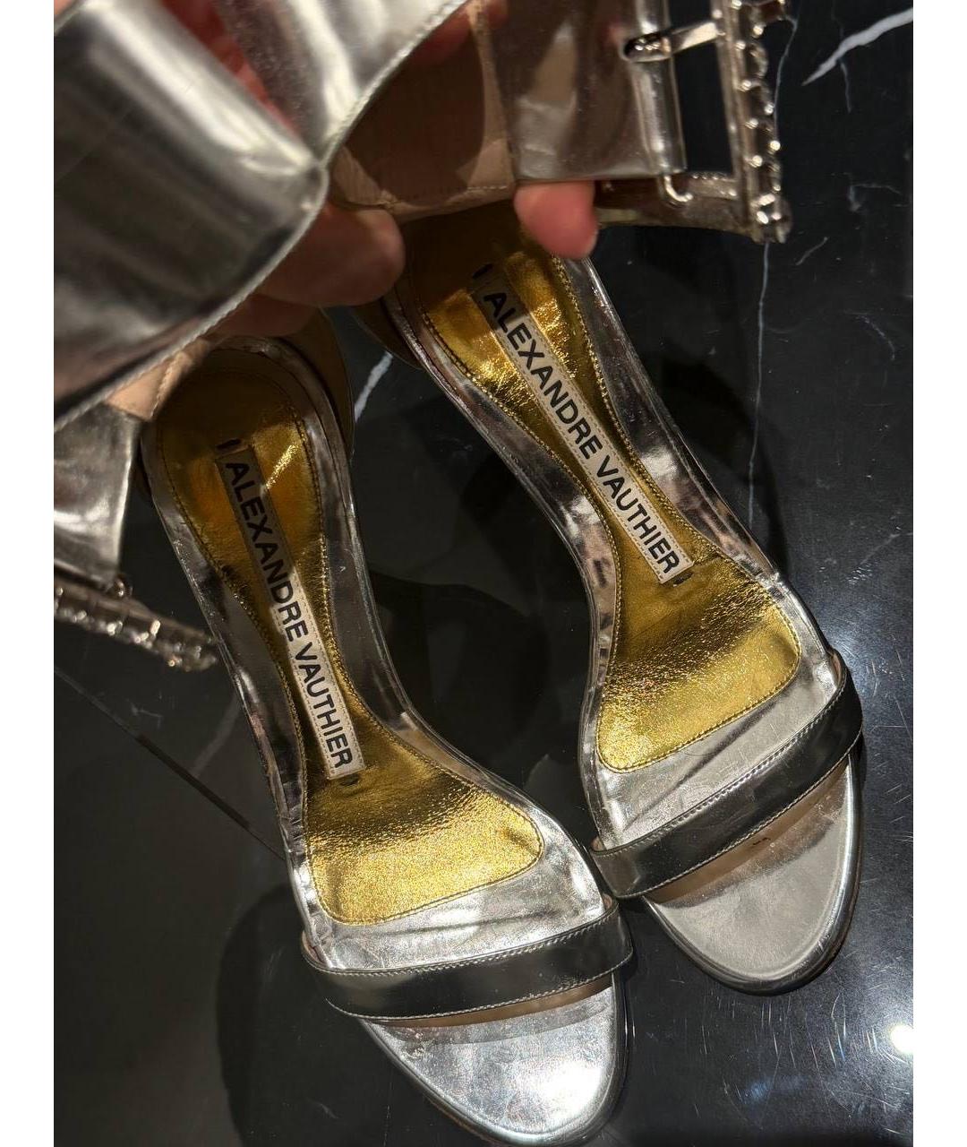 ALEXANDRE VAUTHIER Серебряные кожаные босоножки, фото 2
